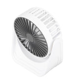 Desktop Mini Fan 1200mAh USB Rechargeable White 3 Speed 360 Degree Rotation Small Table Fan for Travel Camping Home