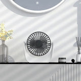 Desktop Mini Fan 1200mAh USB Rechargeable White 3 Speed 360 Degree Rotation Small Table Fan for Travel Camping Home
