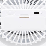 Desktop Mini Fan 1200mAh USB Rechargeable White 3 Speed 360 Degree Rotation Small Table Fan for Travel Camping Home