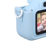 Kids Camera Dual Camera 2.0in IPS Screen 1080P Video Camera Toy with 32G Memory Card Blue