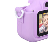 Kids Camera Dual Camera 2.0in IPS Screen 1080P Video Camera Toy with 32G Memory Card Purple