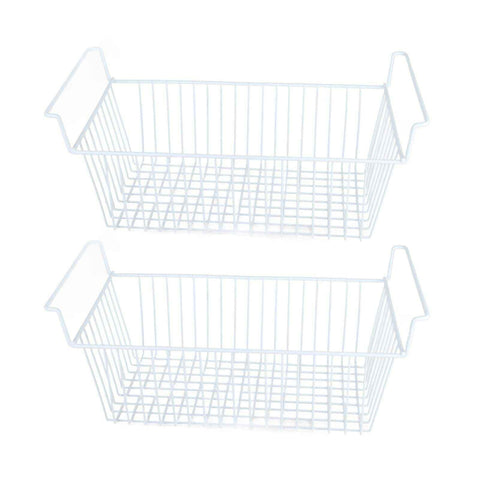 2Pcs Freezer Organizer Bins Steel Wire Large Capacity Strong Bearing Freezer Basket with Handle for Closet Countertops 56.5 X 25.2 X 24cm / 22.2 X 9.9 X 9.4in (L X W X H) with 7cm / 2.8in Handle In Australia - Darrahopens