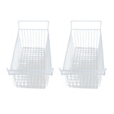 2Pcs Freezer Organizer Bins Steel Wire Large Capacity Strong Bearing Freezer Basket with Handle for Closet Countertops 56.5 X 25.2 X 24cm / 22.2 X 9.9 X 9.4in (L X W X H) with 7cm / 2.8in Handle