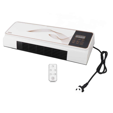 Electric Fan Heater ABS PP Wall Mounted Mini Heating Cooling Machine with Remote Control for Bedroom Bathroom Living Room 220V AU Plug In Australia - Darrahopens