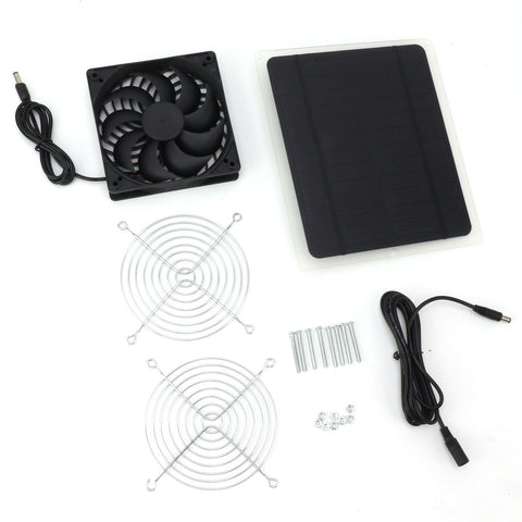 Solar Panel Fan Kit 10W Weatherproof Solar Powered Fan Wall Mounted for Outside Small Chicken Coops Greenhouses Sheds