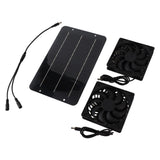 Solar Panel Fan Kit 10W Solar Powered Dual Fans for Chicken House Greenhouse Dog House With Protective Net
