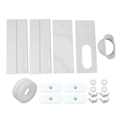 Air Conditioner Window Vent Kit PVC Easy Installation Seamless Universal Adjustable Air Conditioner Window Accessory 4 Plates for 140cm Window