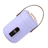 Mini Rice Cooker Efficient Heating Insulated Portable Multifunction Soup Porridge Stewpot for Home Office Dorm Purple