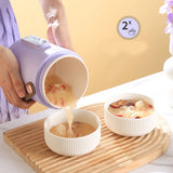 Mini Rice Cooker Efficient Heating Insulated Portable Multifunction Soup Porridge Stewpot for Home Office Dorm Purple