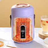 Mini Rice Cooker Efficient Heating Insulated Portable Multifunction Soup Porridge Stewpot for Home Office Dorm Purple