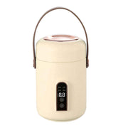 Mini Rice Cooker Efficient Heating Insulated Portable Multifunction Soup Porridge Stewpot for Home Office Dorm White