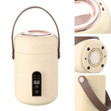 Mini Rice Cooker Efficient Heating Insulated Portable Multifunction Soup Porridge Stewpot for Home Office Dorm White