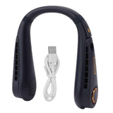 Neck Fan Bladeless USB Charging 5 Speeds Adjustable Wearable Portable Hanging Neck Fan for Outdoor Blue In Australia - Darrahopens