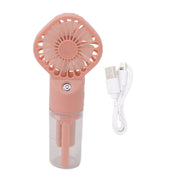 Portable Handheld Misting Fan USB Rechargeable Water Spray Mist Fan with 4 Gear Speed Pink In Australia - Darrahopens