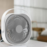 Small Desk Fan 6 Inch Quiet Mini Portable USB Rechargeable Desktop Fan for Home and Office White