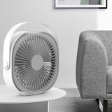Small Desk Fan 6 Inch Quiet Mini Portable USB Rechargeable Desktop Fan for Home and Office White