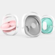 Small Desk Fan 6 Inch Quiet Mini Portable USB Rechargeable Desktop Fan for Home and Office White