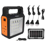 Solar Power Bank 6000mAh Bright Headlight Panel Light 3 Bulbs Portable Handle Solar Generator for Camping Travel In Australia - Darrahopens