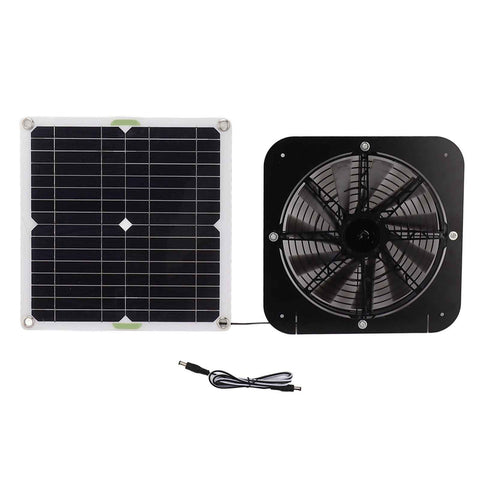13.5 Inch Solar Powered Fan 100W Round Effective Cooling Solar Panel Fan Kit For Greenhouse Chicken Coop Dog Kennel In Australia - Darrahopens