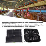 13.5 Inch Solar Powered Fan 100W Round Effective Cooling Solar Panel Fan Kit For Greenhouse Chicken Coop Dog Kennel