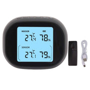 Wireless Indoor Outdoor Thermometer Black Temperature Humidity Monitor Daily High and Low Large Display Room Thermometer In Australia - Darrahopens