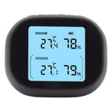Wireless Indoor Outdoor Thermometer Black Temperature Humidity Monitor Daily High and Low Large Display Room Thermometer