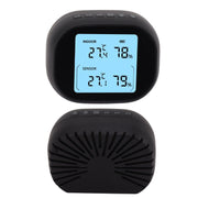 Wireless Indoor Outdoor Thermometer Black Temperature Humidity Monitor Daily High and Low Large Display Room Thermometer