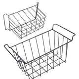 2 Pcs Freezer Wire Storage Basket PE Coated Hanging Rack Organizer Bin Black for Refrigerator Shelves L 39cm X W 20cm X H 20cm In Australia - Darrahopens