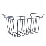 2 Pcs Freezer Wire Storage Basket PE Coated Hanging Rack Organizer Bin Black for Refrigerator Shelves L 39cm X W 20cm X H 20cm In Australia - Darrahopens