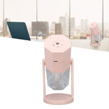 USB Desktop Humidifier Multifunctional Quiet Colorful Ambient Light Portable Small Humidifier for Car Home Bedroom Office Pink