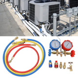 Air Conditioning Pressure Gauge R410 22 134A 3 Way AC Diagnostic Manifold Gauge Tube Set for Freon Charging