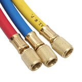3pcs 90cm Refrigerant Charging Hose Air Conditioner Charging Hose 1/4in Fits for R12 R22 R502 Refrigerants Blue Red Yellow