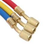 3pcs 90cm Refrigerant Charging Hose Air Conditioner Charging Hose 1/4in Fits for R12 R22 R502 Refrigerants Blue Red Yellow