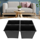 4Pcs Stackable Bed Risers ABS Anti Slip Furniture Risers for Bed Desk Sofa Table Black 6 Inch