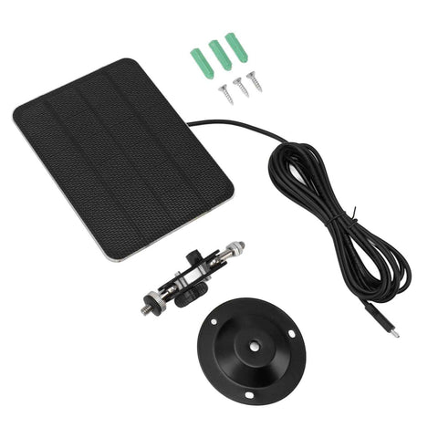 5W Solar Panel Solar Cell Wall Mount with Bracket 3m Phone Charger Cable Soalr Power System for Home Security Camera In Australia - Darrahopens