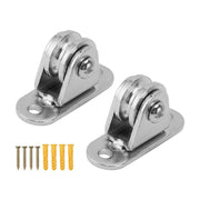 Small Pulley Block Stainless Steel Silent Pulley Roller Wall Mounted Fixed Pulley for DIY Equipment Wire Rope Rail Sliding Gate 2PCS In Australia - Darrahopens