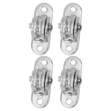 Small Pulley Block Stainless Steel Silent Pulley Roller Wall Mounted Fixed Pulley for DIY Equipment Wire Rope Rail Sliding Gate 4PCS