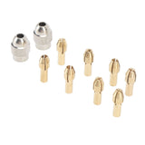 10PCS Drill Chuck Collet Set Brass Electric Drill Keyless Bit Collet Chuck Fast Change Adapter Tool for Replacement