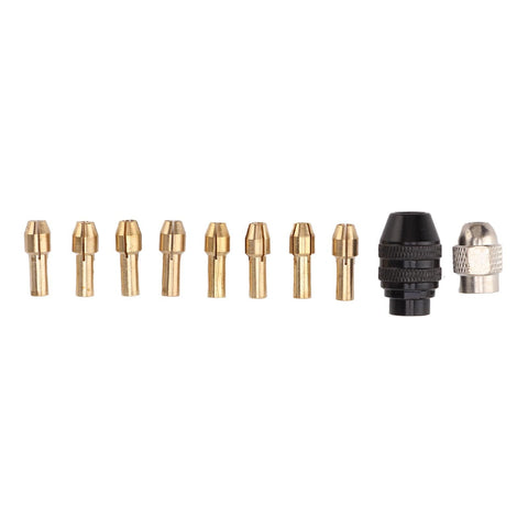Drill Chuck Collet Set for Replacement 4485 Brass Quick Change Rotary Drill Nut Tool Set With 2 Nut 8 Brass Collet In Australia - Darrahopens