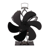 Heat Powered Stove Fan 6 Blade Aluminum Alloy Low Noise Wood Stove Fireplace Fan for Home Log Burning Stove Black In Australia - Darrahopens