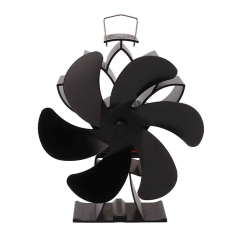 Heat Powered Stove Fan 6 Blade Aluminum Alloy Low Noise Wood Stove Fireplace Fan for Home Log Burning Stove Black In Australia - Darrahopens