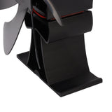 Heat Powered Stove Fan 6 Blade Aluminum Alloy Low Noise Wood Stove Fireplace Fan for Home Log Burning Stove Black