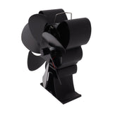 6 Blade Heat Powered Stove Fan for Wood Fireplace Chimney Fireplace Fan Increases Warm Air Silent Operation Black
