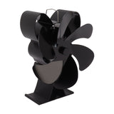 6 Blade Heat Powered Stove Fan for Wood Fireplace Chimney Fireplace Fan Increases Warm Air Silent Operation Black