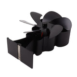6 Blade Heat Powered Stove Fan for Wood Fireplace Chimney Fireplace Fan Increases Warm Air Silent Operation Black
