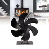 6 Blade Heat Powered Stove Fan for Wood Fireplace Chimney Fireplace Fan Increases Warm Air Silent Operation Black