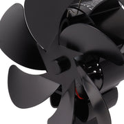6 Blade Heat Powered Stove Fan for Wood Fireplace Chimney Fireplace Fan Increases Warm Air Silent Operation Black