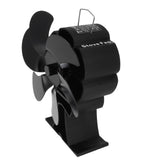 Black 6 Blade Heat Powered Stove Fan Thermodynamically Driven Fireplace Fan for Heat Dissipation