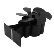 Black 6 Blade Heat Powered Stove Fan Thermodynamically Driven Fireplace Fan for Heat Dissipation