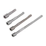 4pc 1/4in Drive Socket Extension Bar Set Long Shaft 50mm 75mm 100mm 150mm Ratchet Improved In Australia - Darrahopens